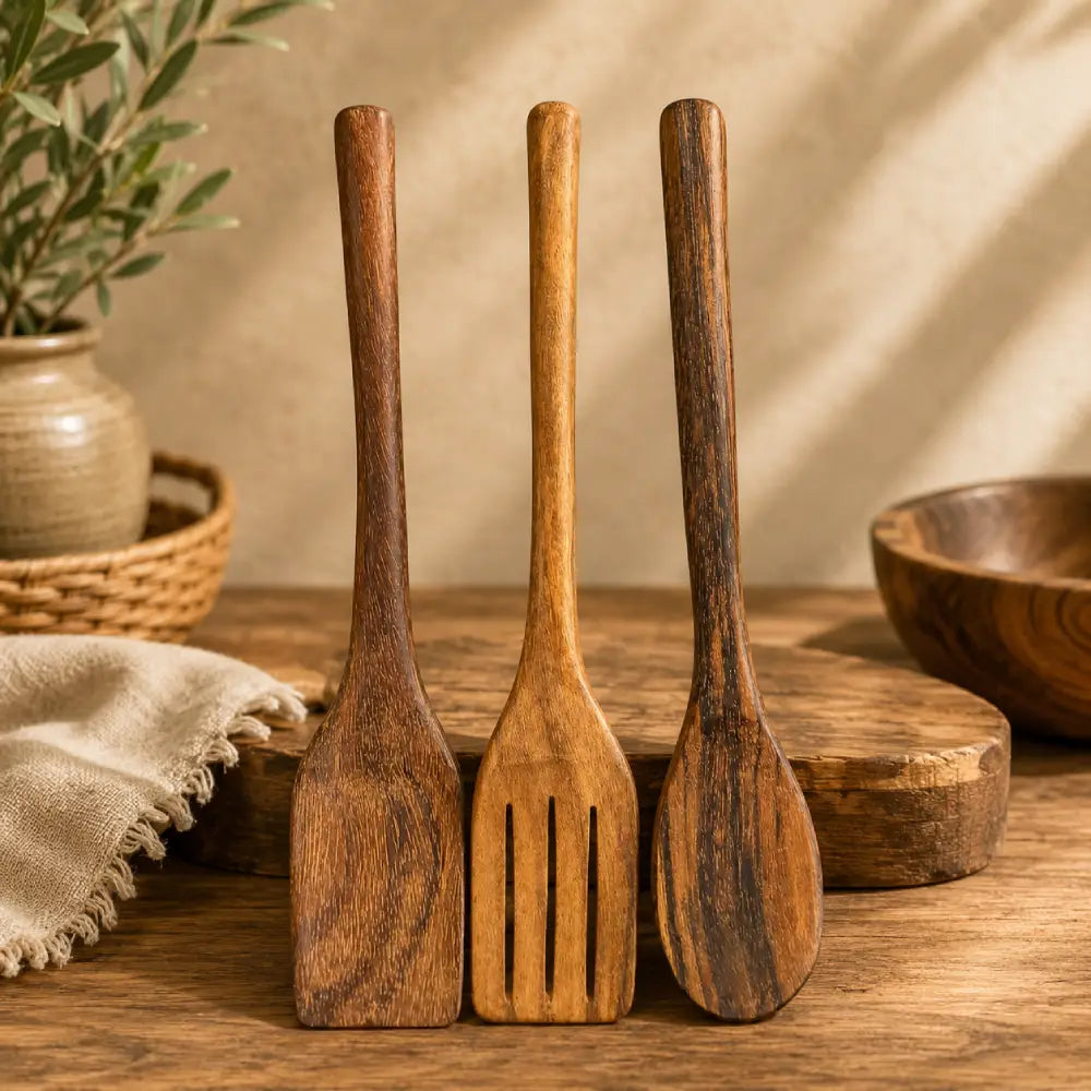 Guanacaste wood serving fork 