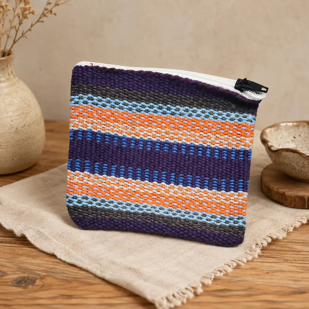 Handwoven Boruca cotton coin purse from Costa Rica