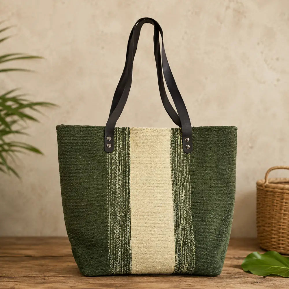 Handwoven wool shoulder bag made by artisans near Oaxaca Mexico