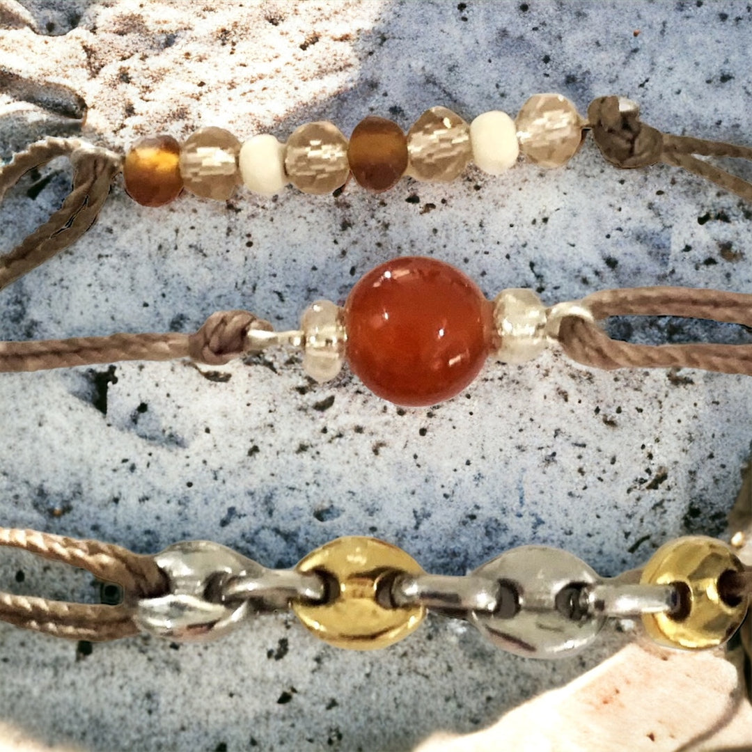 handmade waxed cord bracelets 