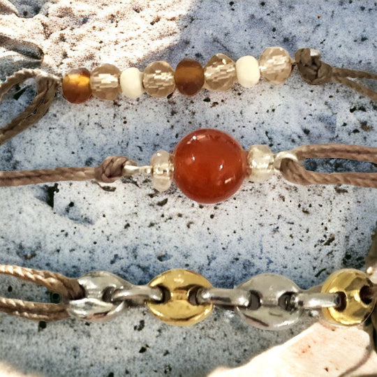 handmade waxed cord bracelets 