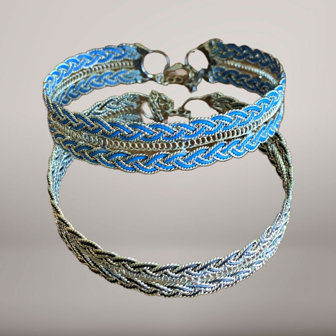 Wide Silver Wire Wrist Bracelet
